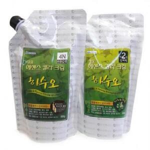 투에이산업 명품 에센스 칼라 크림 염색제 1제 500ml + 2제 500ml, 4N진한갈색, 1