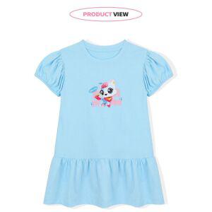 위시캣  코코냥 퍼프 소매 플레어 반팔원피스