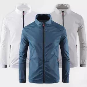 남성 통기성 하이넥 아이스 긴팔 스포츠 자켓