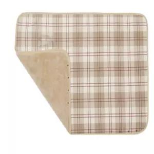 똑딱이단추 망토 담요 100X140CM 브라운레드  똑딱이담요