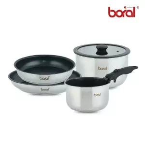 [리퍼상품] 보랄 매직핸들 스테인리스 후라이팬 & 냄비 5종 세트