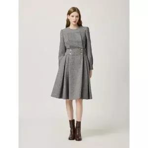 [모조에스핀]팬시소재 플레어 원피스 J244MSE034_DG