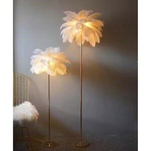 털조명 깃털 무드등 스탠드 특이한무드등 다단계 데스크탑 모던 블랙 스튜디오 타조털