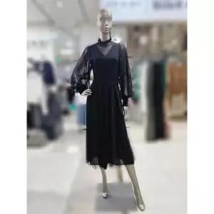 [제시뉴욕] 세이브존04 시스루 벌룬소매 주름 원피스 DD85KA5890KA (S40951264)