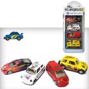 4P 미니 자동차 세트 핑크 미니카 다이캐스팅/아동/유치원/키즈/남아/남자초등학생/초등학생/놀이/장난감