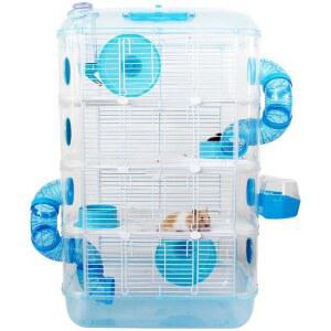 햄스터 케 3층 3단 소형 다람쥐 기니피그 용품 투명 포치 마우스