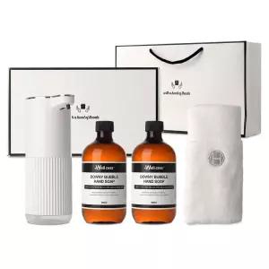 웰세스 WG-103BT 버블 손세정제 자동 디스펜서 1개 + 버블 핸드워시 리필 2개 (500ml) + 핸드타올 1개