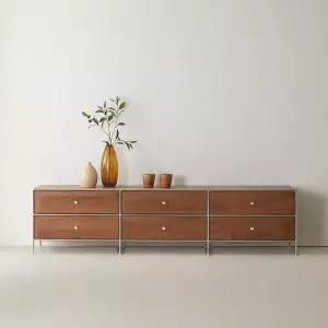 제연 원목 서랍 수납 낮은 거실장 2000