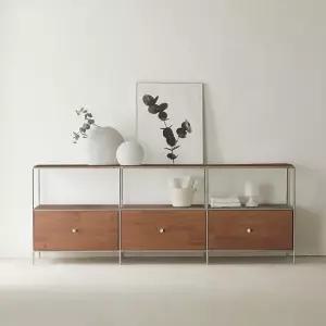 제연 원목 선반 수납 높은 거실장 2000