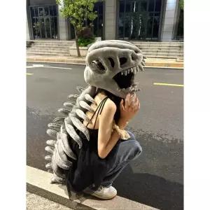 코스프레 할로윈 공룡뼈 모자 의상 봉제소품 공연