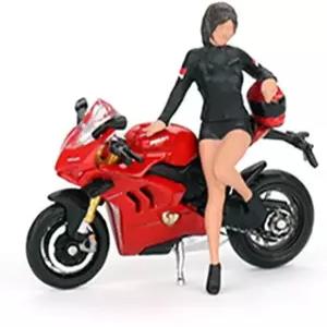 미니 GT 1 64 두카티 파니갈레 V4 S 오토바이 모델 걸 피규어 레드 MGT00682와 호환되는 다이캐스트 차량용