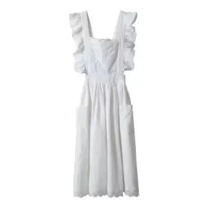 이정현앞치마 화이트 프릴 이정현 레이스 공주풍 앞치마