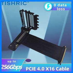 TISHRIC 수직 GPU 그래픽 카드 스탠드 20CM PCIE 4.0x16 라이저 케이블 최대 256Gbps 알루미늄 합금 3 슬롯