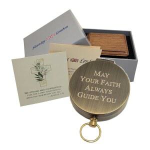 [미국배송] 각인된 황동 나침반 선물 맞춤 | 소년 아들 손자를 위한 세례 졸업 확인 생일을 독특한 아이디어 엄마 아빠 할머니 할아버지로부터