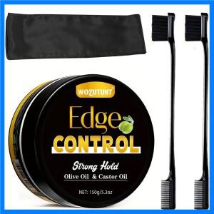 150G 엣지 컨트롤 젤 (4C 컬 헤어 스타일링 왁스 앞머리 정리용 블랙 캐스터 오일 & 올리브 오일 함유 강력