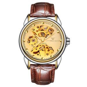 RORIOS 커플용 기계식 시계 남성 여성용 자동 스테인리스 스틸 손목시계 미니멀리스트 자체 와인딩 발광 골격