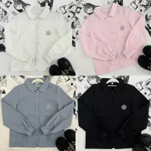 아코디언 플라워자수 긴팔 교복셔츠(4color) 교복