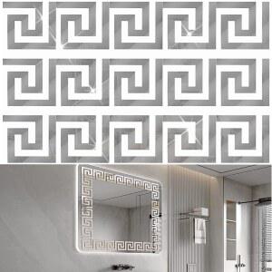 100피스 탈착식 아크릴 거울 세팅, 타일 벽 스티커 데칼, 가정용 거실 침실 장식용 스티커, 방 장식 에스테틱(실버)