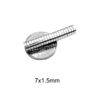 7x1.5mm 미니 소형 호환 소형  자석 7x1.5 냉장고 DIY 건물 과학 공예 교육 얇은 디스크