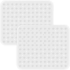 쿠페이 2팩 주방 싱크대 매트 플라스틱 보호 PVC 조절식 스테인리스 스틸 / 도자기 식기 건조 패드 보호대 바닥, 12.6 x 10.5 인치 (투명)