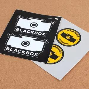 2p 블랙박스 부착 스티커 차량 보안 경고 표시
