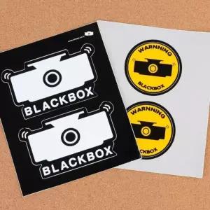 인테리어소품 블랙박스 작동 스티커 2p 차량 보안 경고 부착 자동차 도난 방지 표시