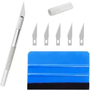 자동차 창문 필름 틴팅 도구 펠트 스퀴지 크래프트 나이프가 포함된 비닐 랩 키트 벽지 스무딩 틴트 세트