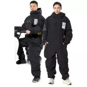 바이크 재킷 남녀공용 라이더 방수 겨울 오토바이 방한복 동계 블랙 L 원피스 스타일