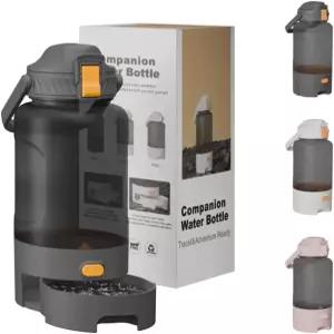 반려동물 공유 기술이 적용된 하이킹 및 캠핑용 50온스 누수 방지 반려견 물병 - 듀얼 수분 공급 구역 미니