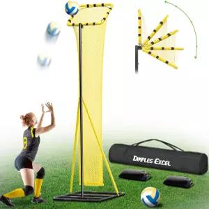 딤플스 엑셀 10.5피트 조절 가능한 배구 세터 트레이닝 네트 높이 레벨 3개와 공 리턴 각도