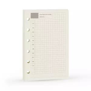 A7 플래너 리필 아젠다 일일 플랜 Filofax와 호환 6홀/100gsm 타임 테이블 노트 인서트 용지 6링 바인더용