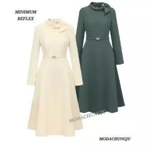 [미니멈]MD 리본 카라 플레어 원피스 MD MYDAWO0560_CJ