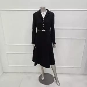 [미니멈]MYDAWO0620BK 테일러드카라 플레어 원피스