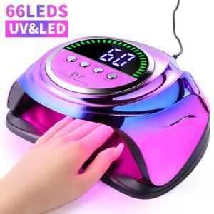 자동 센서가있는 66 LED 전문 네일 건조 램프 스마트 젤 폴란드어 UV 이동식 기본 살롱 도구