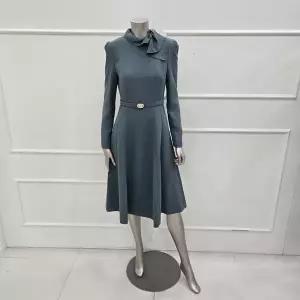 [미니멈]MYDAWO0560MT 리본카라 플레어 원피스