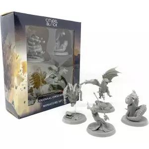 시타델 블랙 콜로설 온슬로트 미니어처 세트 4개 팩 대형 50mm 베이스 DD BBEG 미완성 드래곤 리치 비홀더