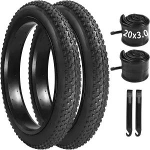 2 팻 바이크 타이어 및 튜브 20인치 접이식 레버가 있는 76-406 20x3.0 전기 자전거 산악 에빅용 팩