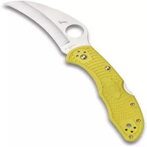 스파이더코 태즈먼 솔트 2 경량 칼 2.91인치 H-1 초내식 강철 칼날 및 노란색 FRN 손잡이 - PlainEdge
