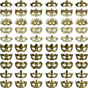 옐로드 가면극 베네치아 파티 마르디 그라 할로윈 여성용 마스크 남성용 100개 대량 빈티지