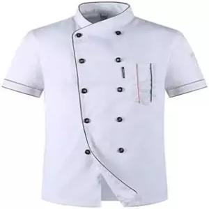 남성 셰프 코트 유니폼 반팔 쿡 재킷 레스토랑 주방 작업 통기성 의류