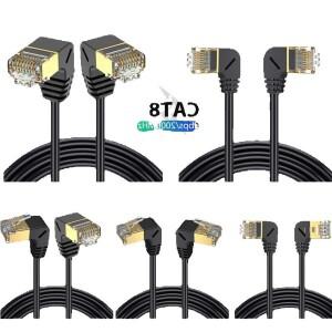 Cat8 이더넷 케이블 SFTP 40Gbps 2000MHz 8 RJ45 네트워크 LAN 90도 업다운 좌우 직각 인터넷 초극세