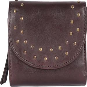 빌렌카 홀랜드 4.5인치 순정 이탈리아 가죽 보호 스터드 트리플 더블 플랩 잠금 지갑 - 지퍼 코인 및