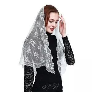 긴 미사보 레이스 하얀색 성당 수입미사보 가톨릭 베일