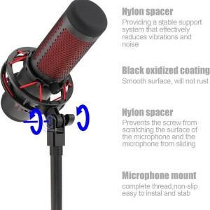 ( )하이퍼엑스 쿼드캐스트 마이크 스탠드 및 붐 암 호환 어댑터 3/8인치 1/4인치