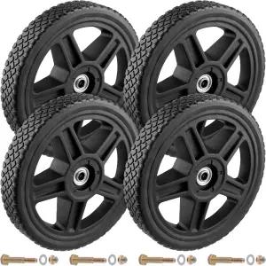 타이컷 4팩 10인치 잔디 깎는 기계 휠 1/2인치 베어링 유니버설 핏 푸시 압력 세탁기 대부분의 표준 정원