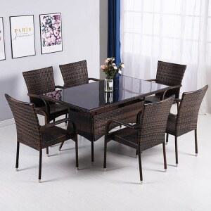 라탄 가구 인용 루프탑 콤비네이션 3인 선반 수영장 사각형 호텔 4인 싱글 마당테라스