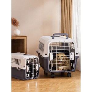 대형견 켄넬 항공 박스 블랙박스+바퀴+스트랩 새퍼트 차량용 중대형 항공케이지 탁송함