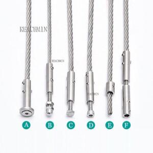 5pcs 304 스테인레스 스틸 케이블 난간 스레드 스웨이지 와이어 로프 텐셔너 수신기 터미널 엔드 크로스 클