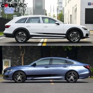 루보식 2개 양면 자동차 비닐 랩 블랙 스티커 레이싱 스트라이프 튜닝 BMW 마쓰다 포드 DIY 데칼 액세서리