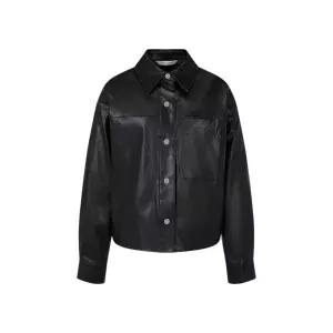 [롯데백화점]보브 스냅 버튼 신세틱 레더 재킷 7156160003